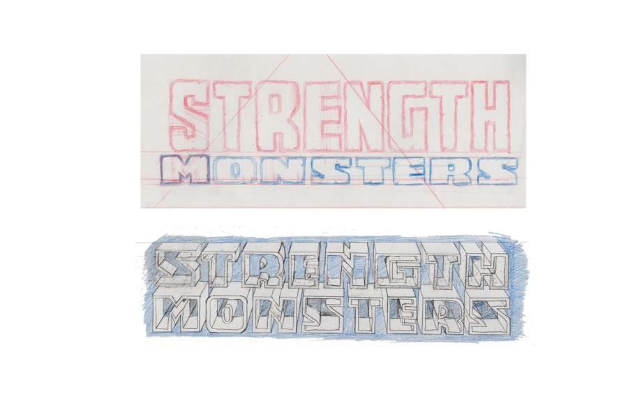 new strength monsters lettering